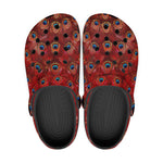 Classic Clogs Red Peacock Feathers