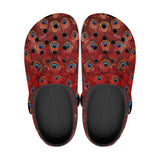 Classic Clogs Red Peacock Feathers