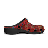 Classic Clogs Red Peacock Feathers