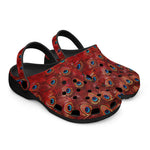 Classic Clogs Red Peacock Feathers