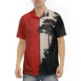 Men's Polo Shirt Minimalism Japanese Landscape Art
