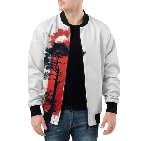 Bomber Jacket Japanese Pine Tree Art