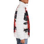 Down-Padded Puffer Jacket Japanese Pine Tree Art