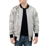 Bomber Jacket White Plum Blossoms Art
