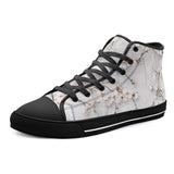 High-Top Canvas Shoes White Plum Blossoms Art