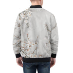 Bomber Jacket White Plum Blossoms Art