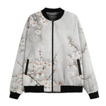Bomber Jacket White Plum Blossoms Art