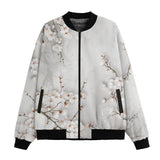 Bomber Jacket White Plum Blossoms Art