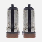 Leather Boots White Plum Blossoms Art