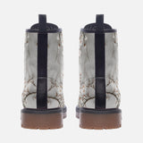 Leather Boots White Plum Blossoms Art