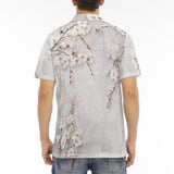 Men's Polo Shirt White Plum Blossoms Art