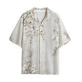 Hawaiian Shirt White Plum Blossoms Art