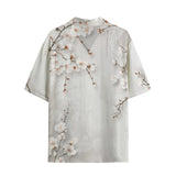 Hawaiian Shirt White Plum Blossoms Art