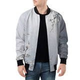 Bomber Jacket White Plum Blossoms Art