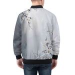 Bomber Jacket White Plum Blossoms Art