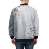Bomber Jacket White Plum Blossoms Art