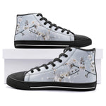 High-Top Canvas Shoes White Plum Blossoms Art