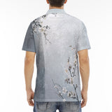 Men's Polo Shirt White Plum Blossoms Art