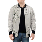 Bomber Jacket White Plum Blossoms Art
