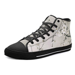 High-Top Canvas Shoes White Plum Blossoms Art