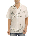 Hawaiian Shirt White Plum Blossoms Art