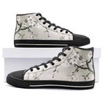 High-Top Canvas Shoes White Plum Blossoms Art