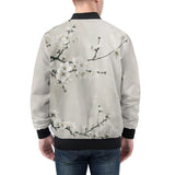 Bomber Jacket White Plum Blossoms Art