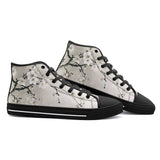 High-Top Canvas Shoes White Plum Blossoms Art