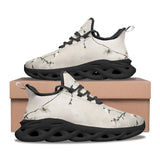 Sports Mesh Sneakers White Plum Blossoms Art