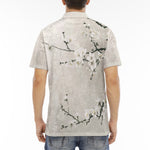 Men's Polo Shirt White Plum Blossoms Art