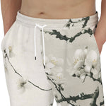 Men's Sweatpants White Plum Blossoms Art