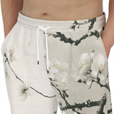 Men's Sweatpants White Plum Blossoms Art