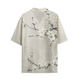 Hawaiian Shirt White Plum Blossoms Art