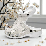 Classic Clogs White Plum Blossoms Art