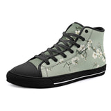 High-Top Canvas Shoes White Plum Blossoms Art