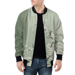 Bomber Jacket White Plum Blossoms Art