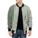 Bomber Jacket White Plum Blossoms Art