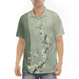 Men's Polo Shirt White Plum Blossoms Art