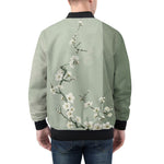 Bomber Jacket White Plum Blossoms Art