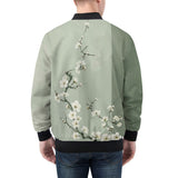 Bomber Jacket White Plum Blossoms Art