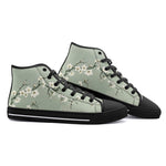 High-Top Canvas Shoes White Plum Blossoms Art