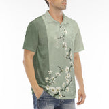Men's Polo Shirt White Plum Blossoms Art