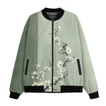 Bomber Jacket White Plum Blossoms Art