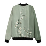 Bomber Jacket White Plum Blossoms Art