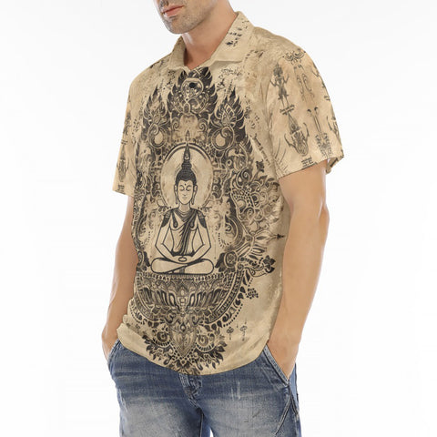 Men's Polo Shirt Traditional Thai Artwork