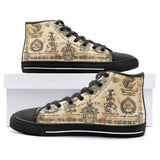 High-Top Canvas Shoes Traditional Thai Artwork