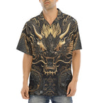 Hawaiian Shirt Golden Chinese Dragon Art