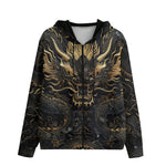 Men's Zip Up Hoodie Golden Chinese Dragon Art