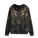 Men's Zip Up Hoodie Golden Chinese Dragon Art