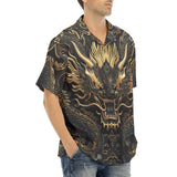 Hawaiian Shirt Golden Chinese Dragon Art
